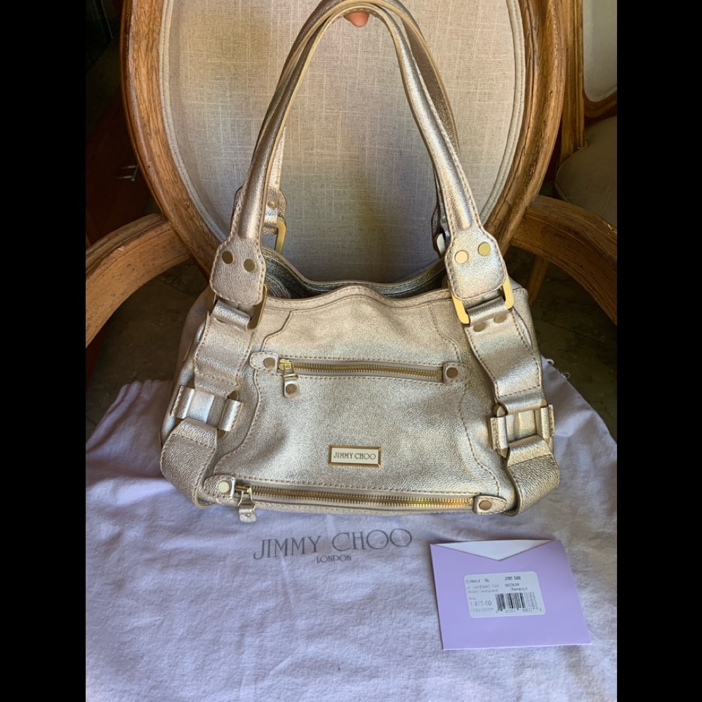 Jimmy Choo Mahala Champagne Gold Handbag